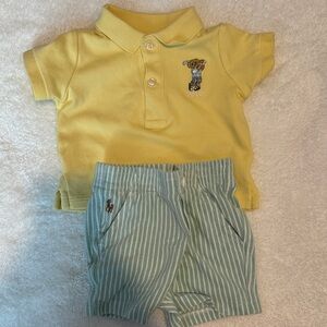 Polo by Ralph Lauren Yellow and Green Kids Matching Set